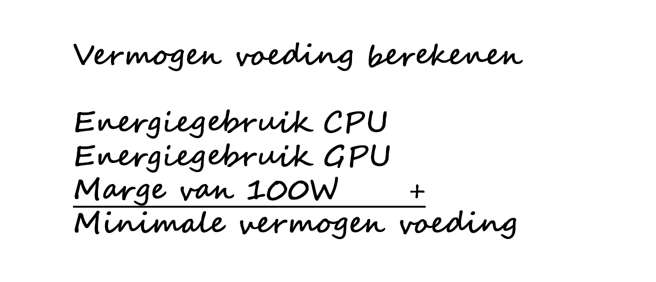 voeding vermogen bereken hoeveel watt