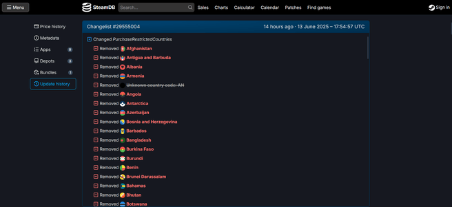 SteamDB regionlock verwijderd